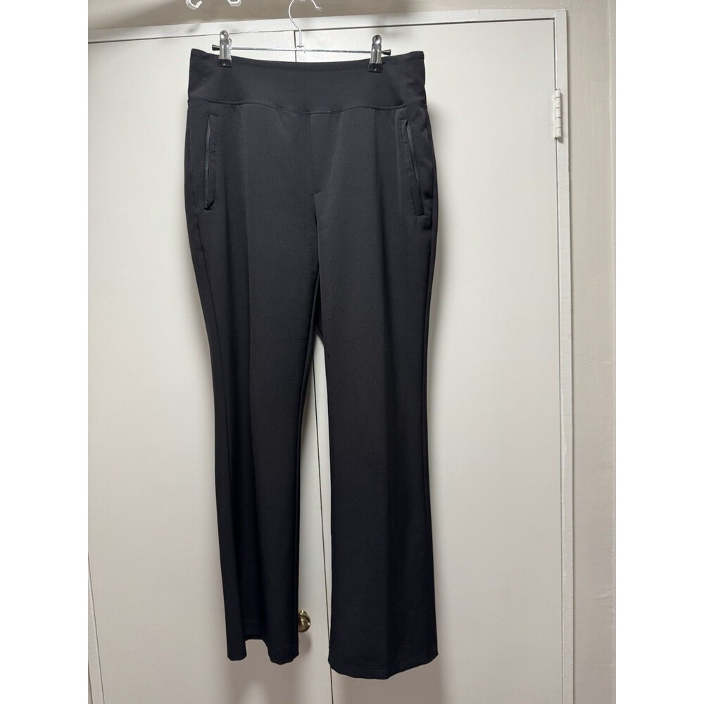 Athleta Black Wide Leg Travel Pants Size 6 | Stretch Pull-On Athleisure Pockets